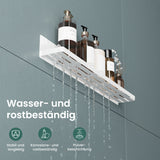 glasvilla Mensola da Parete Multifunzionale Senza Foratura, Mensola Magnetica per Doccia in Acciaio al Carbonio con Strato Antiruggine per Bagno e Cucina, 60cm, Reglo-01
