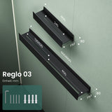 Estante de Ducha Glasvilla Reglo-03 Repisa de Pared 40 cm para Baño (Atornillable o Adhesiva)