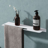 Estante de Ducha Glasvilla Reglo-06 Aluminio Premium 2-en-1 con Toallero (Atornillable o Adhesivo)