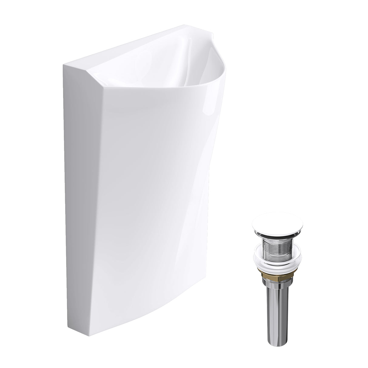 glasvilla Design Standwaschbecken freistehend Col37 weiß, aus Mineralguss, Waschtisch, BTH: 55x34x85cm