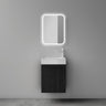 glasvilla Mobile Bagno Sospeso 46 cm con Cassetto Include Lavabo in Fusione Minerale, Mobile da Bagno Bianco Pisa