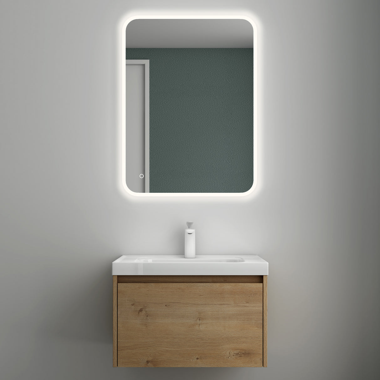 glasvilla Mobile Bagno Sospeso con Lavabo Mobiletto da Bagno con Lavabo da Marmo fuso Salerno