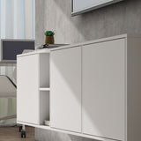 glasvilla Mobile Contenitore Mobile TV con 3 Ante e 2 scomparti Armadietto Basso Soft-close per Soggiorno, Sala da Pranzo, Camera da Letto Schrank02