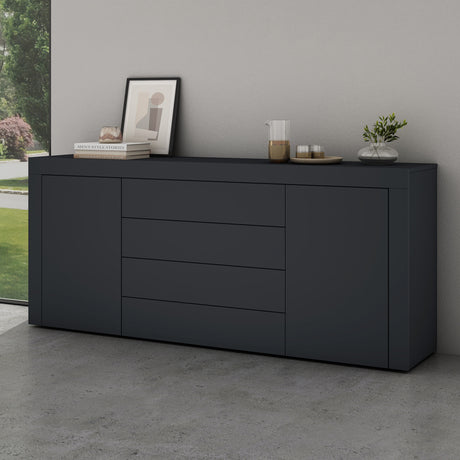 glasvilla Mobile Contenitore 167x36x70cm Mobiletto Multiuso con 2 Armadietti e 4 Cassetti per Soggiorno, Sala da Pranzo, Camera da Letto Schrank03