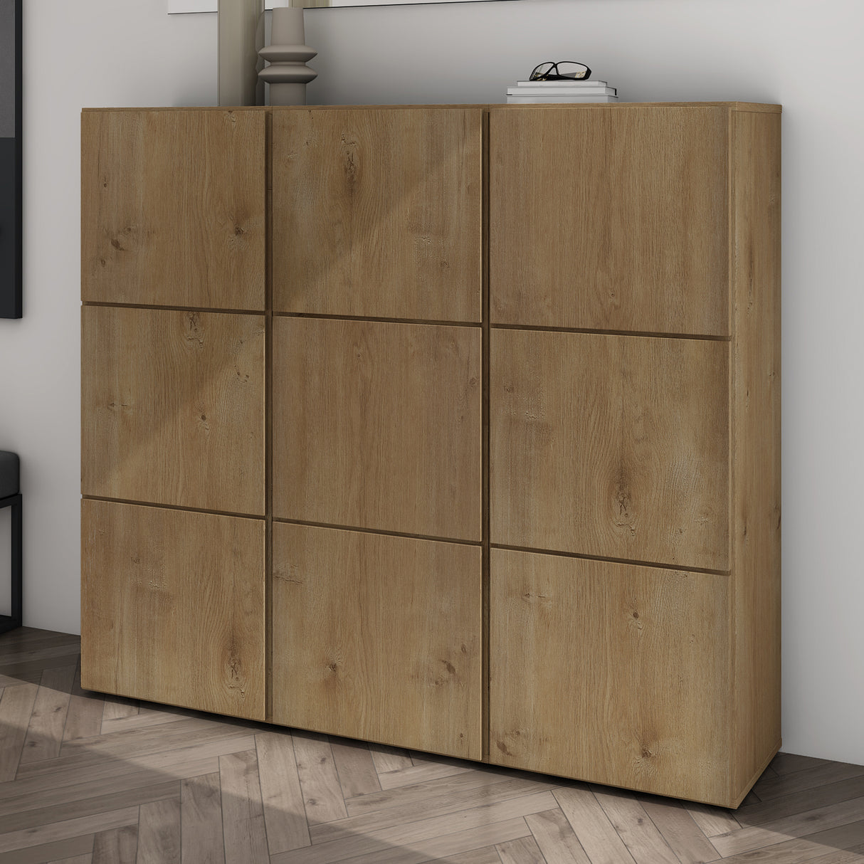 glasvilla Scarpiera Portascarpe 45x36x120cm, Porta Scarpe Armadio Scaffale Portascarpe 3 Ante per Ingresso Soggiorno, Camera da Letto Schuhschrank02