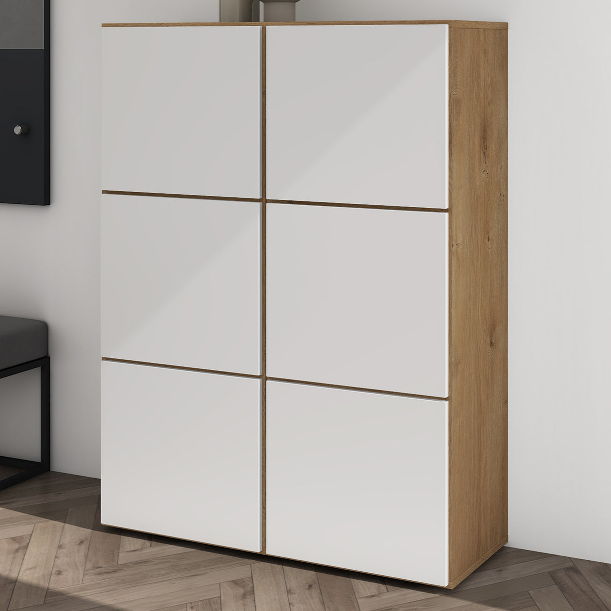 glasvilla Scarpiera Portascarpe 45x36x120cm, Porta Scarpe Armadio Scaffale Portascarpe 3 Ante per Ingresso Soggiorno, Camera da Letto Schuhschrank02