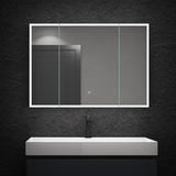 glasvilla Armadietto a Specchio con Luce Specchio con Pensile per Bagno con Luce LED Mobiletto da Bagno con Illuminazione a LED Spiegelschrank-04