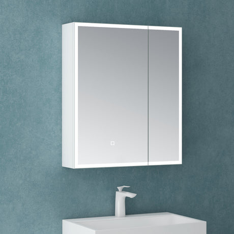 glasvilla Armadietto a Specchio con Luce Specchio con Pensile per Bagno con Luce LED Mobiletto da Bagno con Illuminazione a LED Spiegelschrank-04
