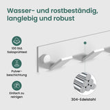 glasvilla Appendiabiti da Parete, Attaccapanni da Muro in Acciaio Inossidabile Appendiabiti per Camera da Letto, Ingresso, Cucina, Stalo-02+03