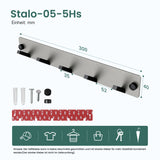 glasvilla perchero de pared ganchos de pared de aluminio perchero con ganchos plegables barra de perchero ganchos de perchero ganchos para ropa Stalo-04+05