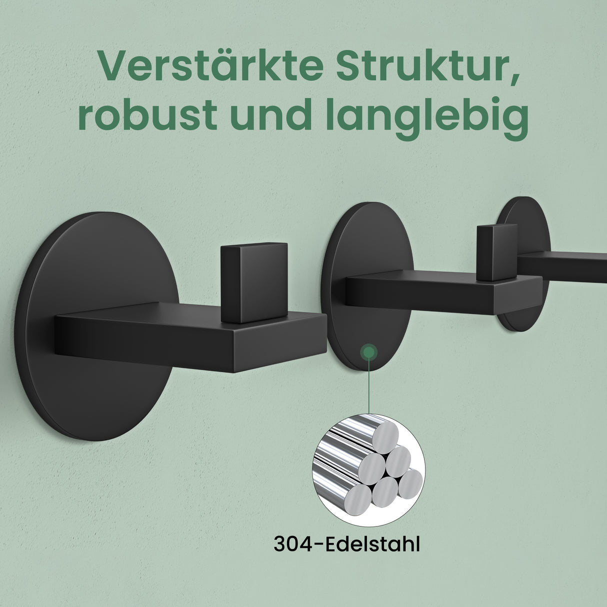 glasvilla Appendiabiti da Parete in Acciaio Inossidabile 304, Attaccapanni da Muro per Camera da Letto, Ingresso, Cucina, Stalo-08+Stalo-09