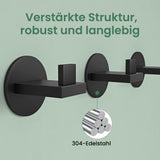 glasvilla Appendiabiti da Parete in Acciaio Inossidabile 304, Attaccapanni da Muro per Camera da Letto, Ingresso, Cucina, Stalo-08+Stalo-09