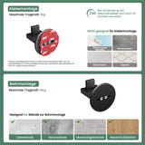 glasvilla Appendiabiti da Parete in Acciaio Inossidabile 304, Attaccapanni da Muro per Camera da Letto, Ingresso, Cucina, Stalo-08+Stalo-09