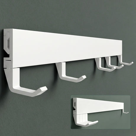 glasvilla Appendiabiti da Parete con Ganci Scorrevoli, Attaccapanni da Muro in Alluminio Appendiabiti per Cameretta, Ingresso, Cucina, Stalo-10