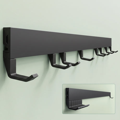 glasvilla Appendiabiti da Parete con Ganci Scorrevoli, Attaccapanni da Muro in Alluminio Appendiabiti per Cameretta, Ingresso, Cucina, Stalo-10