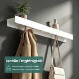 glasvilla Wandgarderobe mit Ablage und 8 Haken, Garderobenleiste mit versteckten Kleiderhaken, Kleiderstange Wandmontage  Stalo-11