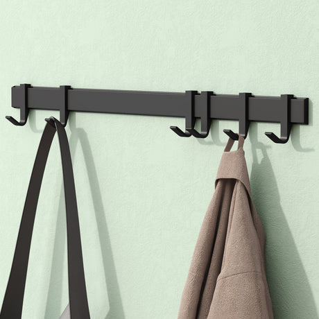 glasvilla Kleiderhaken zum Bohren oder Kleben, Garderobenleiste aus Aluminium, Garderobenhaken Wandhaken Stalo-12