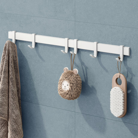 glasvilla Kleiderhaken zum Bohren oder Kleben, Garderobenleiste aus Aluminium, Garderobenhaken Wandhaken Stalo-12