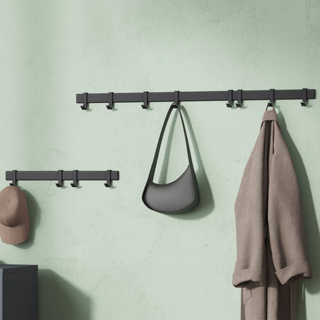 glasvilla Kleiderhaken zum Bohren oder Kleben, Garderobenleiste aus Aluminium, Garderobenhaken Wandhaken Stalo-12