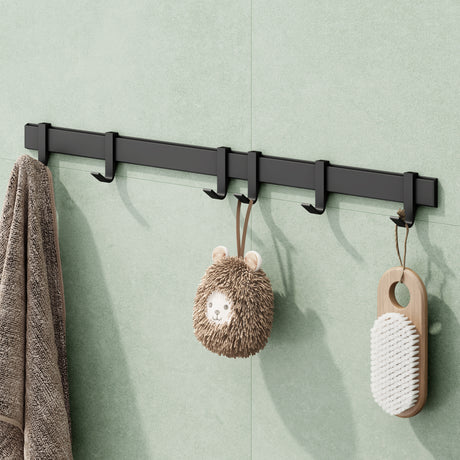 glasvilla Kleiderhaken zum Bohren oder Kleben, Garderobenleiste aus Aluminium, Garderobenhaken Wandhaken Stalo-12