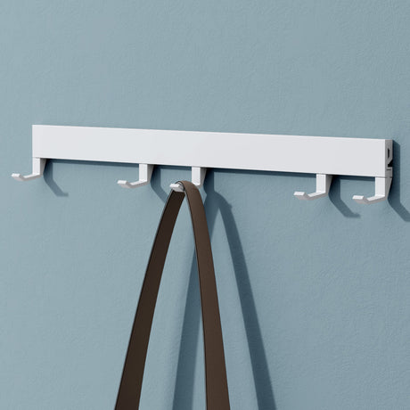 glasvilla Garderobenleiste mit verstellbaren Haken, Kleiderhaken aus Aluminium, Wandgarderobe Garderobenhaken Stalo-10