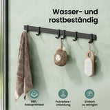 glasvilla Kleiderhaken zum Bohren oder Kleben, Garderobenleiste aus Aluminium, Garderobenhaken Wandhaken Stalo-12