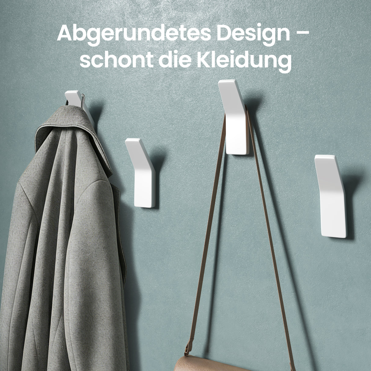 glasvilla Kleiderhaken Garderobenhaken 4 Stück, Wandhaken zum Bohren oder Kleben für Schlafzimmer, Badezimmer, Kleiderschrank, Wohnzimmer Stalo-13