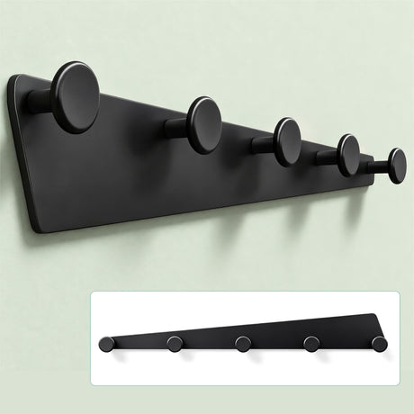 glasvilla Appendiabiti da Parete con 5 Ganci, Attaccapanni da Muro in Alluminio, Strato Antiruggine, Ganci Appendiabiti per Camera da Letto, Ingresso, Cucina, Bagno, Stalo-18
