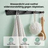 glasvilla Garderobenhaken zum Bohren oder Kleben, Kleiderhaken aus Aluminiumlegierung, Garderobenleiste mit 5 Haken, Hakenleiste  Stalo-18
