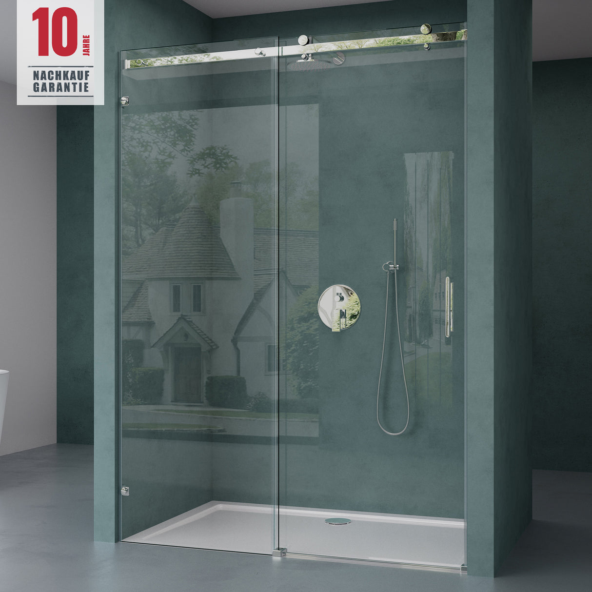 glasvilla Box Doccia per Nicchia in Vetro Trasparente 8mm Box Doccia con Porta Scorrevole in Vetro di Sicurezza ESG con Rivestimento Nano Teramo04-2
