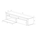 glasvilla Mobile TV per Televisore 160x40x46cm Armadietto per TV con 2 Ante Armadietto Basso Soft-close per Soggiorno, Sala da Pranzo, Camera da Letto Fernsehschrank01
