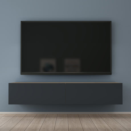 Glasvilla Design – Mueble TV suspendido con cierre suave y tirador oculto (Fernsehschrank02)