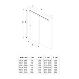 Set completo per porta scorrevole in vetro Glasvilla, tipo di maniglia: maniglia a conchiglia, inclusa chiusura ammortizzata, distanza dalla parete 15 mm, vetro di sicurezza ESG 8 mm Amalfi Black