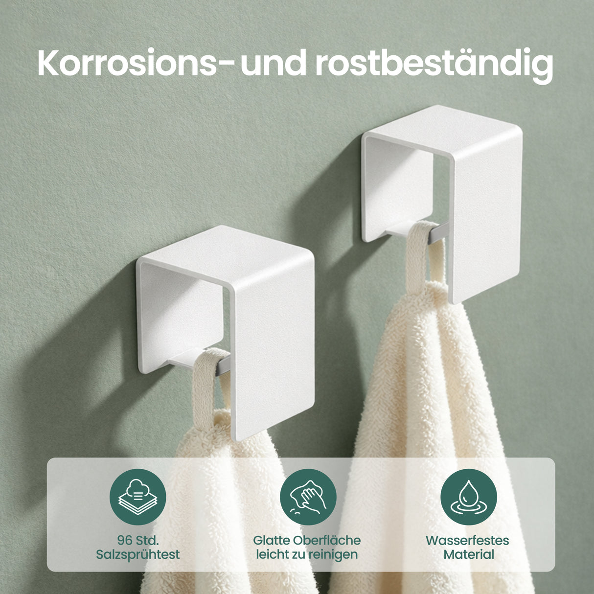 glasvilla Gancio Adesivo Bagno in Acciaio al Carbonio Appendi Porta Asciugamani Impermeabili per Bagno Cucina e Soggiorno, Tavrin-01