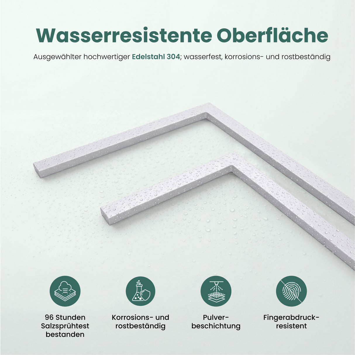 glasvilla Handtuchhalter stehend mit 2 Stangen, Handtuchständer ohne Bohren aus Edelstahl, freistehender Badetuchhalter  Tavrin-02