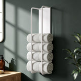 Glasvilla Porta Asciugamani da Parete Adesivo, Portasciugamani in Metallo Impermeabile, Installazione Orizzontale o Verticale, Porta Salviette per Bagno, Cucina, Tavrin-03