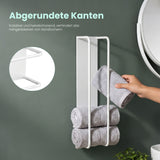 Glasvilla Porta Asciugamani da Parete Adesivo, Portasciugamani in Metallo Impermeabile, Installazione Orizzontale o Verticale, Porta Salviette per Bagno, Cucina, Tavrin-03