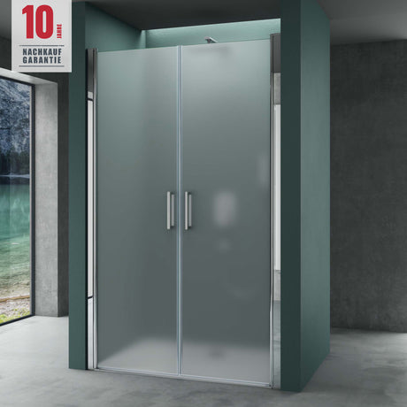glasvilla Box Doccia a Nicchia in Vetro di Sicurezza Trasparente/Parzialmente Smerigliato/Smerigliato Porta Doppia Per Doccia a Nicchia Cabina Bagno con Meccanismo di Sollevamento e Abbassamento Teramo24K+MS+VS
