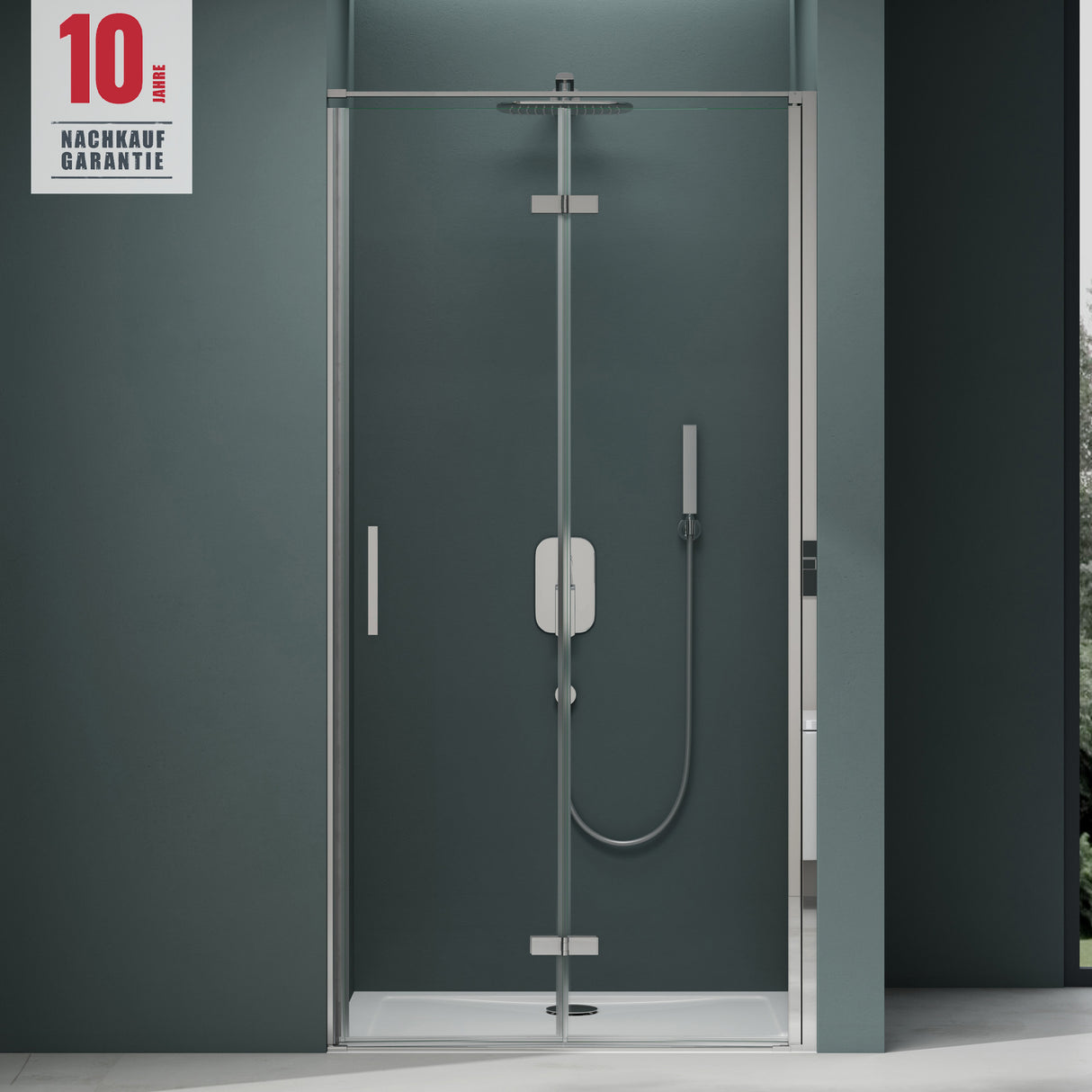 glasvilla Box Doccia a Nicchia in Vetro Trasparente 8mm Cabina Doccia in Vetro di Sicurezza ESG con Rivestimento Nano Parete Doccia a Nicchia Teramo37K