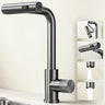 glasvilla Wasserhahn Küche Küchenarmatur mit Brause Ausziehbar, Küchenwasserhahn 360°Schwenkbar 3 Sprühfunktionen, Mischbatterie Spültischarmatur aus Edelstahl Turnix-02