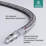 glasvilla Wasserhahn Küche Küchenarmatur mit Brause Ausziehbar, Küchenwasserhahn 360°Schwenkbar 3 Sprühfunktionen, Mischbatterie Spültischarmatur aus Edelstahl Turnix-02