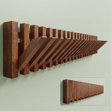 glasvilla Appendiabiti da Parete in Legno, Attaccapanni da Muro Moderno per Camera da Letto, Ingresso, Studio con Gancio Pieghevole e Salvaspazio, Twigro-01