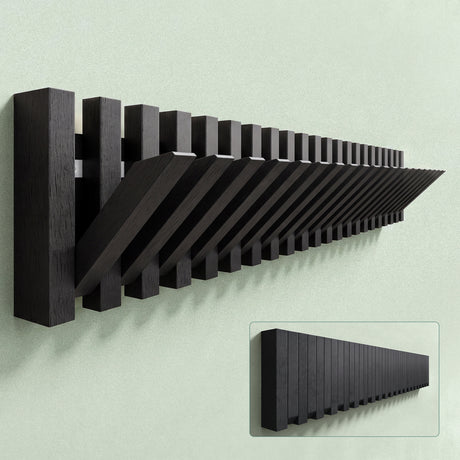 glasvilla Appendiabiti da Parete in Legno, Attaccapanni da Muro Moderno per Camera da Letto, Ingresso, Studio con Gancio Pieghevole e Salvaspazio, Twigro-01