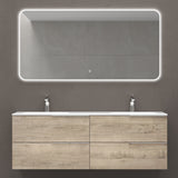 glasvilla  Waschbeckenunterschrank 4 Schubladen Kerneiche mit Doppelwaschbecken BTH: 144x48x52cm Vanessa