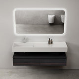 glasvilla Mobile Bagno Sospeso 150x48x25cm con Cassetti a Chiusura Soft-Close Mobile da Bagno con Lavabo da Marmo Fuso UP