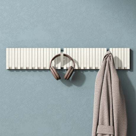 glasvilla Kleiderhaken Wandgarderobe Wandhaken aus Holz Garderobe mit 7 magnetischen Klapphaken Garderobenleiste Garderobenhaken Twigro-01