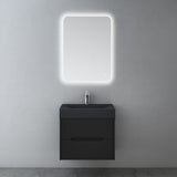 glasvilla Mobile Bagno Sospeso con Cassetti di Soft-close Mobiletto da Bagno con Lavabo da Marmo fuso Yoga
