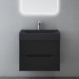 glasvilla Mobile Bagno Sospeso con Cassetti di Soft-close Mobiletto da Bagno con Lavabo da Marmo fuso Yoga