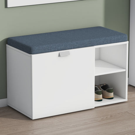 glasvilla Panchina Scarpiera con Cuscino, Ripiani Regolabile, Maniglia in Lega di Alluminio, Scarpiera con Seduta Salvaspazio da Ingresso, Corridoio, Zitta-01