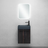 glasvilla Mobile Bagno Sospeso Include Lavabo da Minerale fuso Antracite opaco e Specchio LED Mobile da Bagno 46x26x63cm Pisa